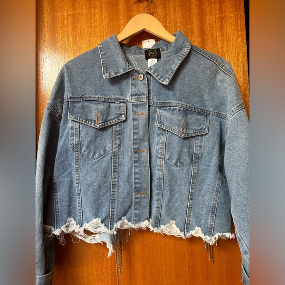 Mendocino Jean Jacket with Rhinestone Fringe - Picture 4 of 8
